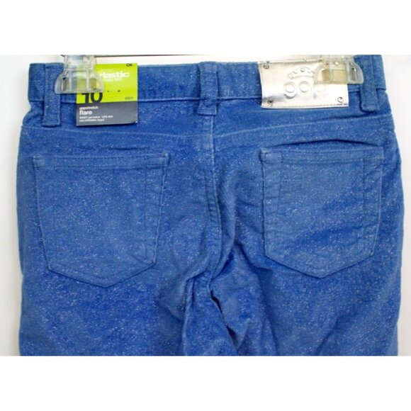 NWT GAP Kids Flare Stretch Light Blue Sparkly Corduroy Pants Snap & Zip Closure - Picture 8 of 16
